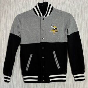 NFL Two-Tone Gray and Black Varsity Jacket